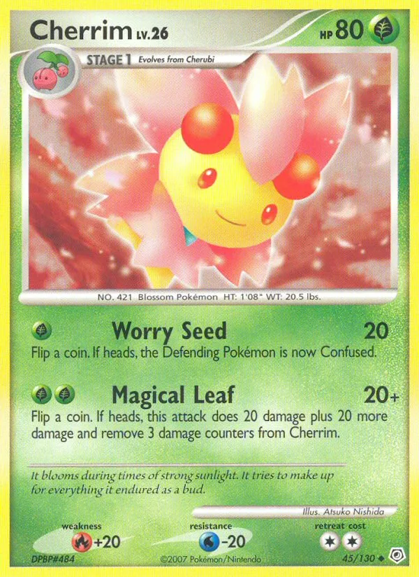 2007 Diamond & Pearl Cherrim #045/130 Uncommon card image