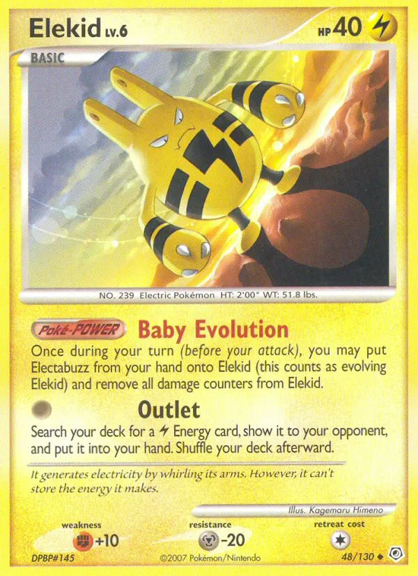 2007 Diamond & Pearl Elekid Uncommon #048/130 Uncommon card image