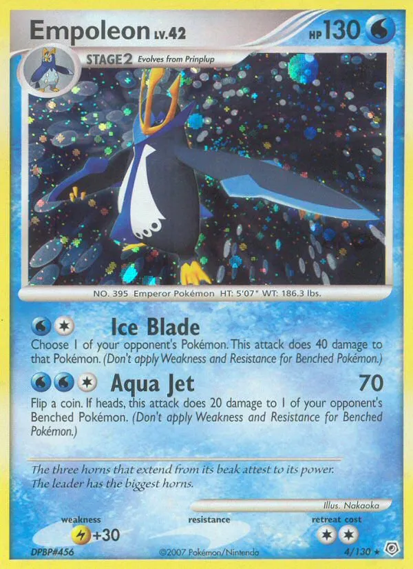 2007 Diamond & Pearl Empoleon Rare Holo #004/130 Rare Holo card image