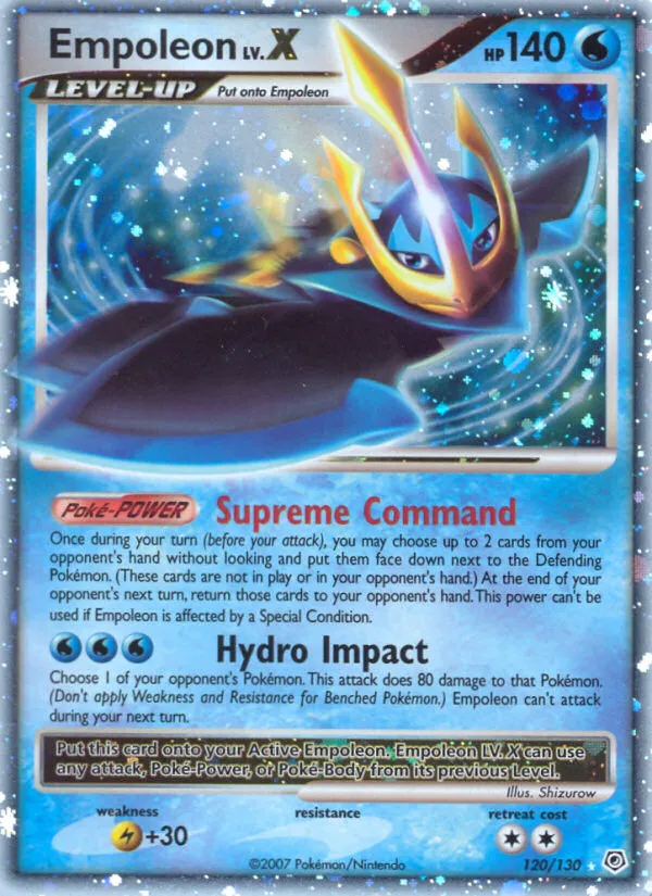 2007 Diamond & Pearl Empoleon LV.X #120/130 Rare Holo LV.X card image