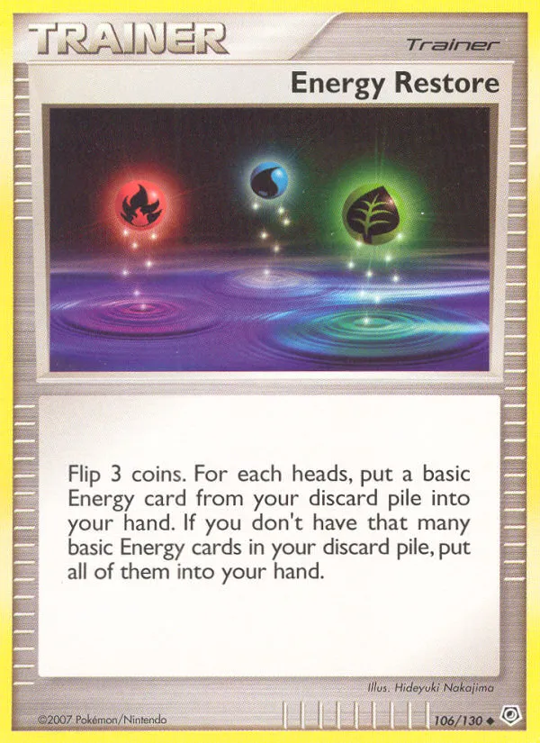 2007 Diamond & Pearl Energy Restore #106/130 Uncommon card image
