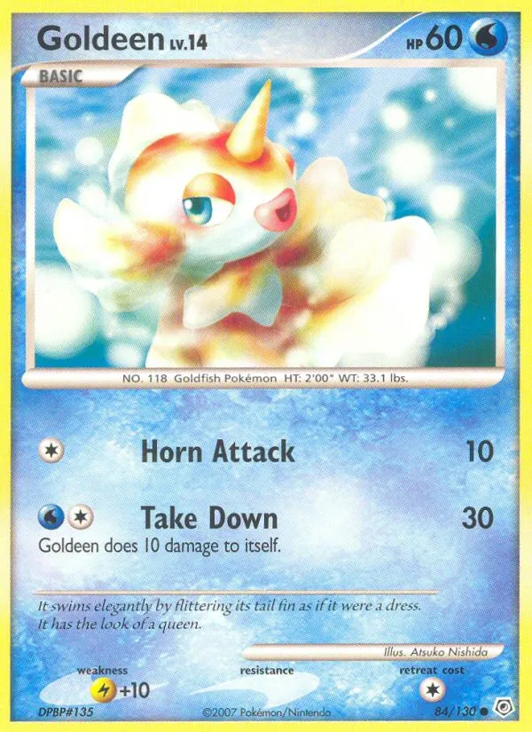 2007 Diamond & Pearl Goldeen #084/130 Common card image