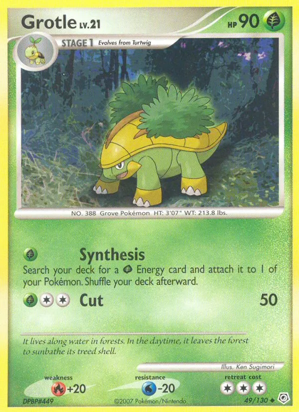 2007 Diamond & Pearl Grotle Uncommon #049/130 Uncommon card image