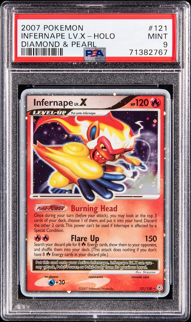 2007 Diamond & Pearl Infernape LV. X Holo #1121 card image