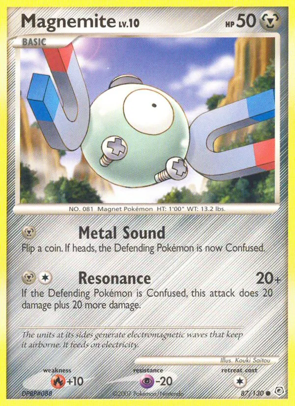 2007 Diamond & Pearl Magnemite Common #087/130 Common card image