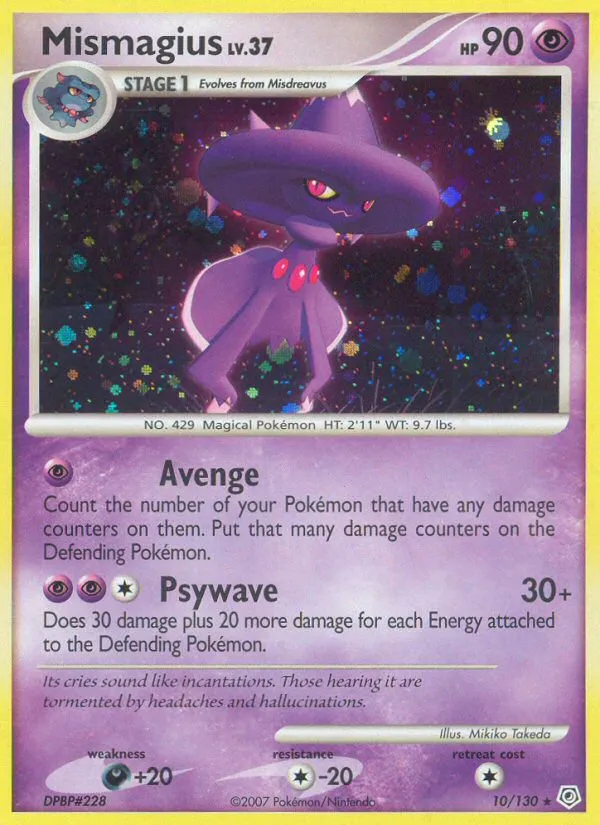 2007 Diamond & Pearl Mismagius Rare Holo #010/130 Rare Holo card image