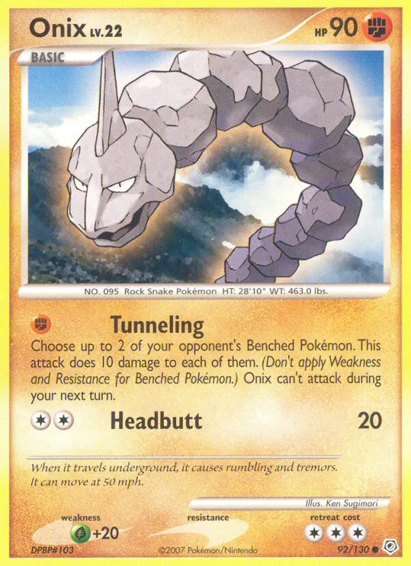 2007 Diamond & Pearl Onix Common #092/130 Common card image