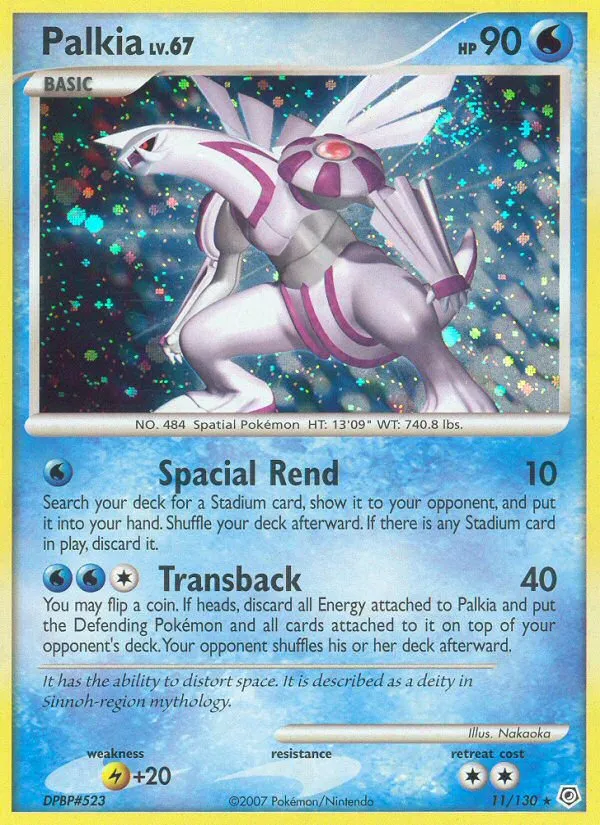 2007 Diamond & Pearl Palkia Rare Holo #011/130 Rare Holo card image