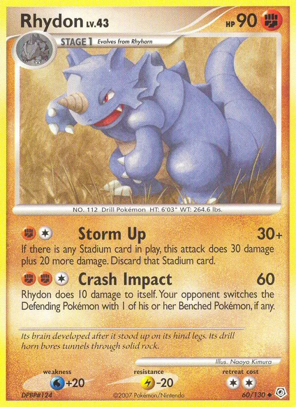 2007 Diamond & Pearl Rhydon Uncommon #060/130 Uncommon card image