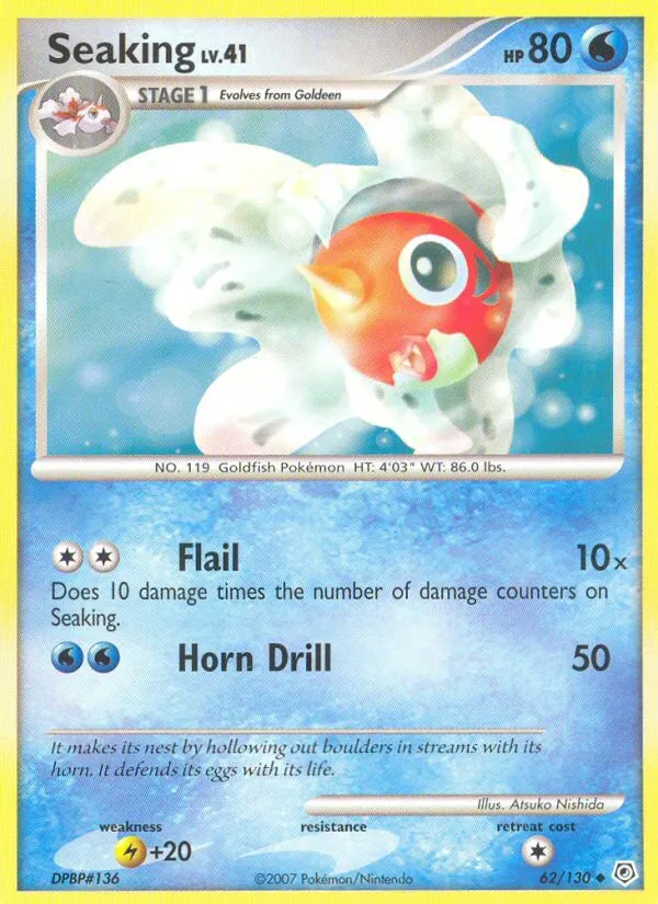 2007 Diamond & Pearl Seaking Uncommon #062/130 Uncommon card image