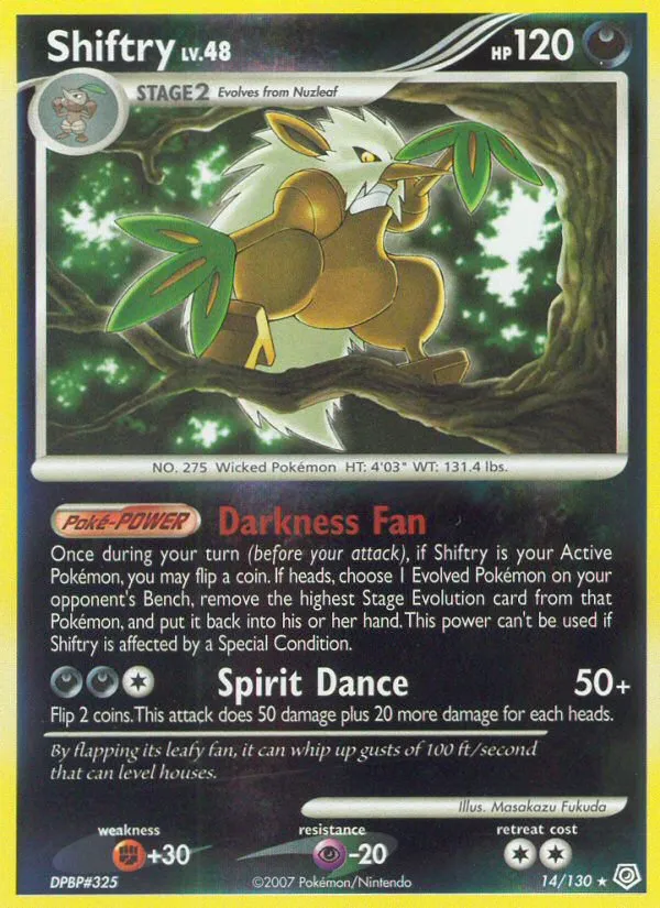 2007 Diamond & Pearl Shiftry Rare Holo #014/130 Rare Holo card image