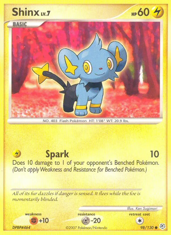 2007 Diamond & Pearl Shinx Common #098/130 Common card image
