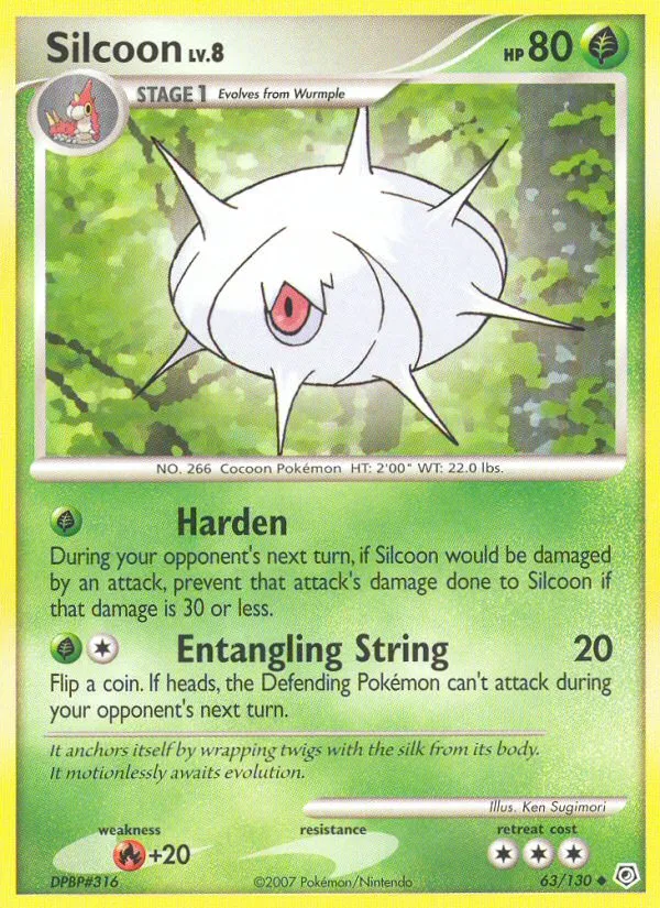 2007 Diamond & Pearl Silcoon Uncommon #063/130 Uncommon card image
