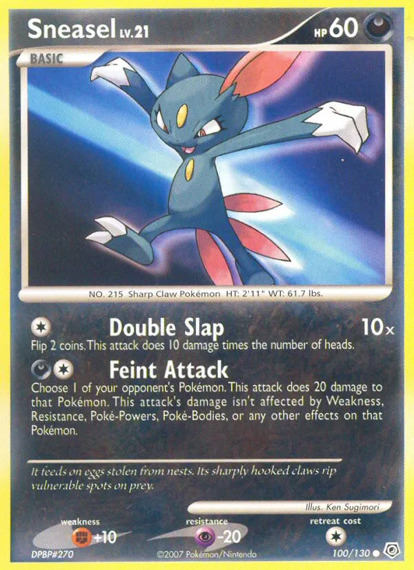2007 Diamond & Pearl Sneasel Common #100/130 Common card image