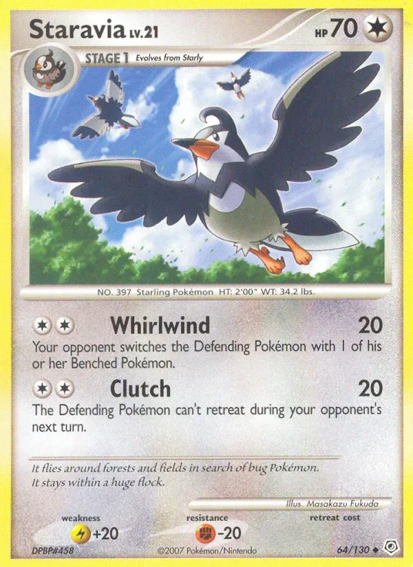 2007 Diamond & Pearl Staravia #064/130 Uncommon card image