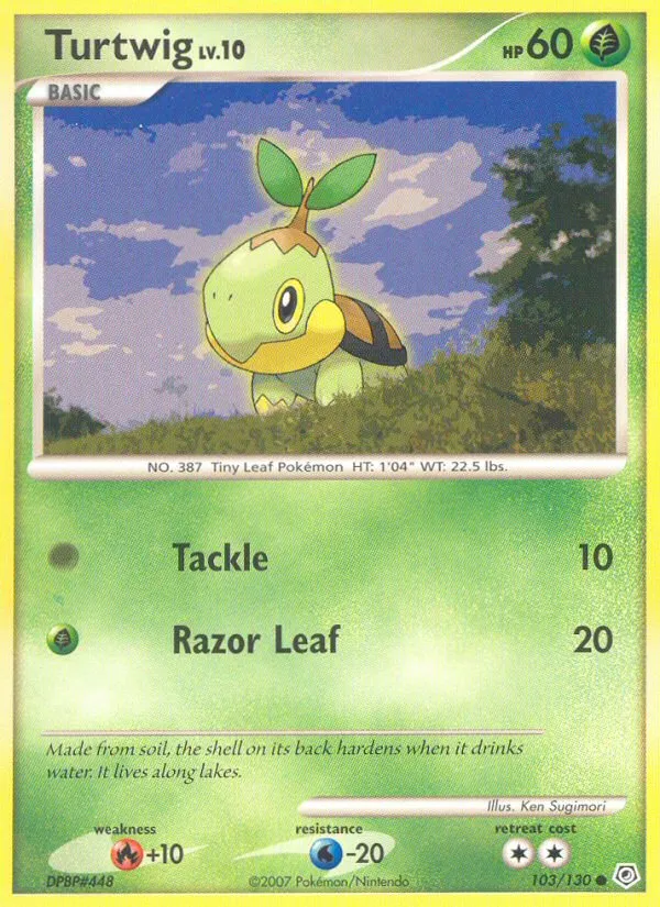 2007 Diamond & Pearl Turtwig #103/130 Common card image