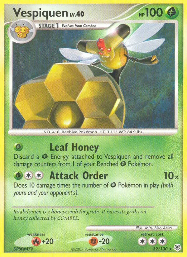 2007 Diamond & Pearl Vespiquen #039/130 Rare card image