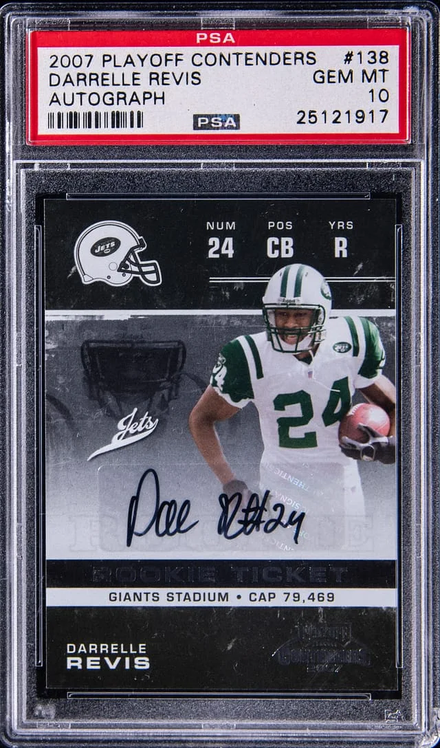 2007 Donruss Darrelle Revis Playoff Contenders Ticket Autograph #138 card image