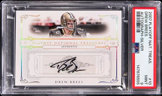 2007 Donruss Drew Brees Playoff National Treasures Autograph Silver #10 card image