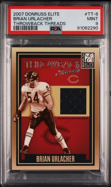 2007 Donruss Elite Brian Urlacher Game-Worn Throwback Threads #TT-6 card image