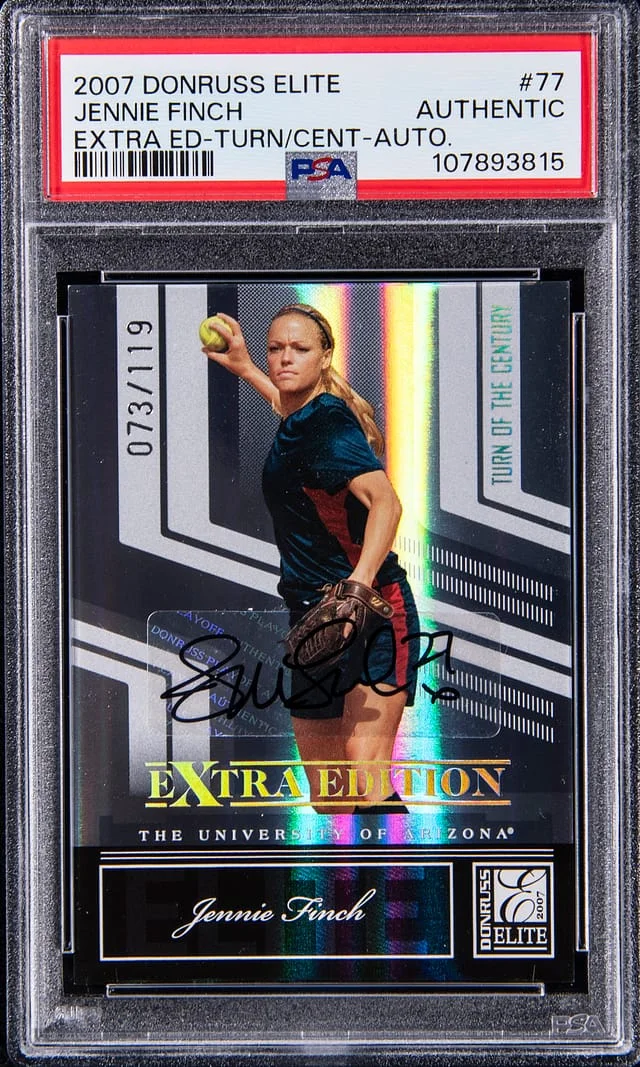2007 Donruss Elite Extra Edition Jennie Finch Turn of the Century Autograph #77 card image