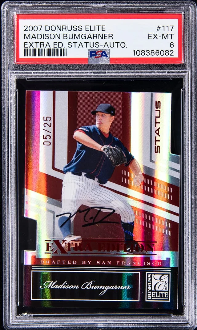 2007 Donruss Elite Extra Edition Madison Bumgarner Status Autograph #117 card image