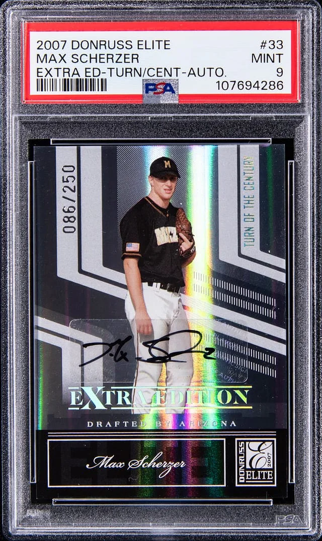 2007 Donruss Elite Extra Edition Max Scherzer Turn Of The Century Autograph #33 card image