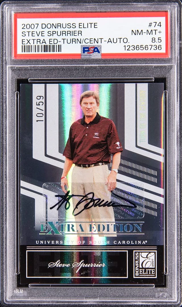 2007 Donruss Elite Extra Edition Steve Spurrier Turn of the Century Autographs #74 card image