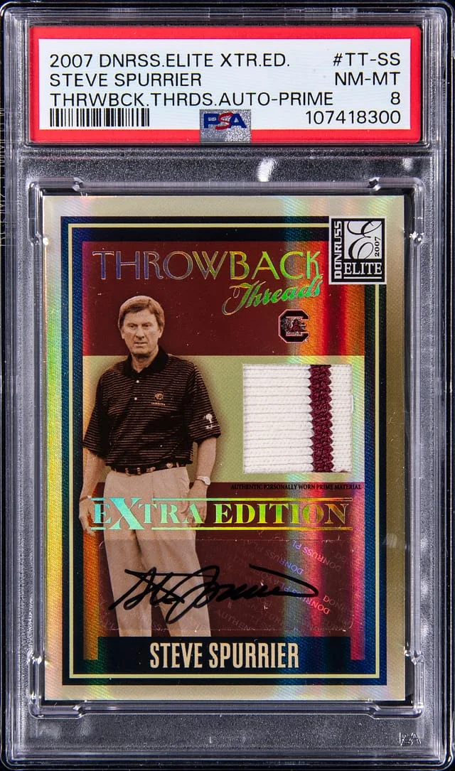 2007 Donruss Elite Extra Edition Steve Spurrier Throwback Threads Autograph Prime #TT-SS card image