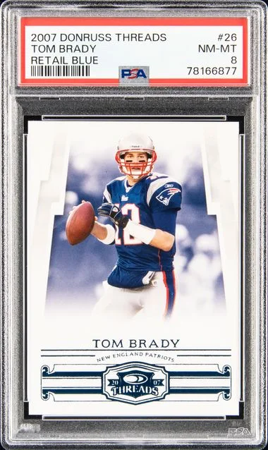 2007 Donruss Tom Brady Threads Retail Blue #26 card image