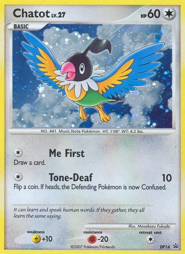 2007 DP Black Star Promos Chatot #DP14 card image