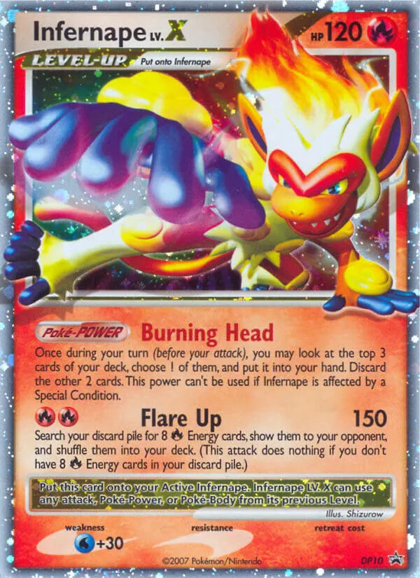 2007 DP Black Star Promos Infernape LV.X #DP10 card image