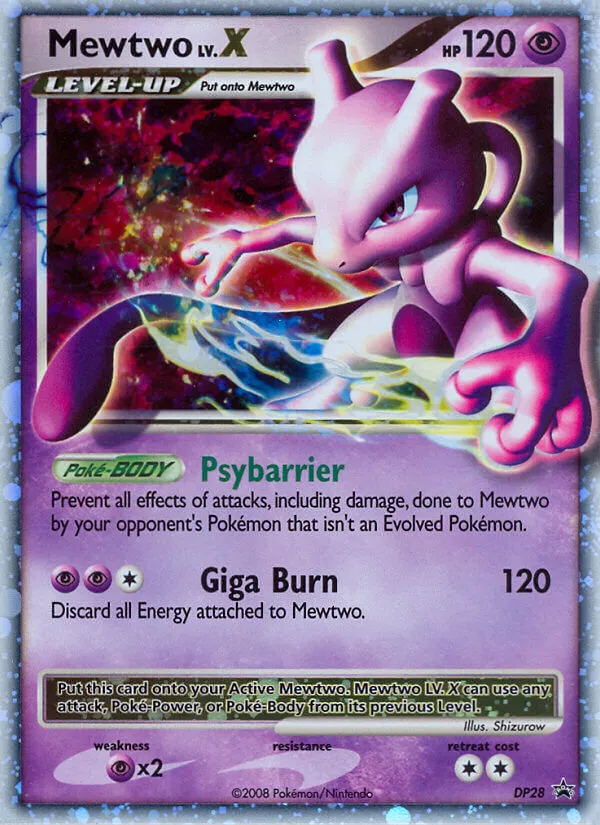 2007 DP Black Star Promos Mewtwo LV.X #DP28 card image