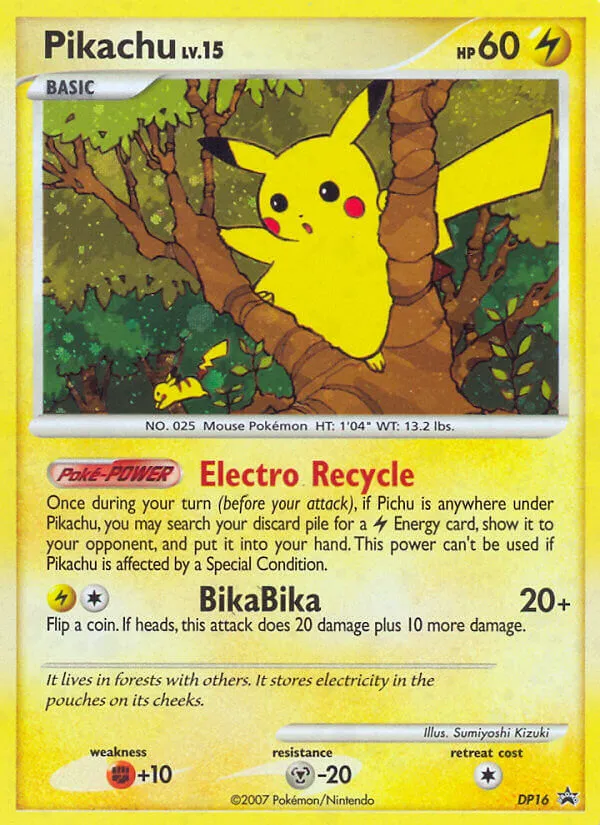 2007 DP Black Star Promos Pikachu #DP16 card image