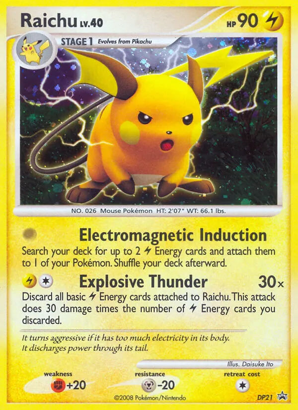 2007 DP Black Star Promos Raichu #DP21 card image