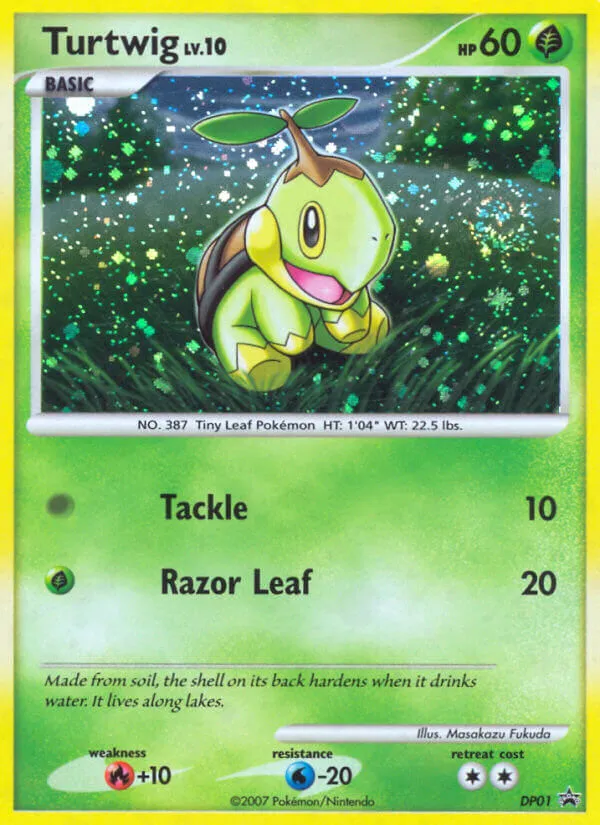2007 DP Black Star Promos Turtwig #DP01 card image