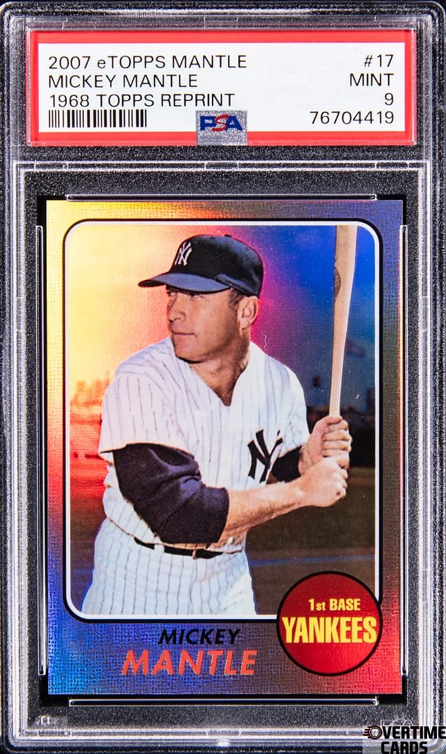 2007 eTopps 1968 Topps Reprint Mickey Mantle #17 card image