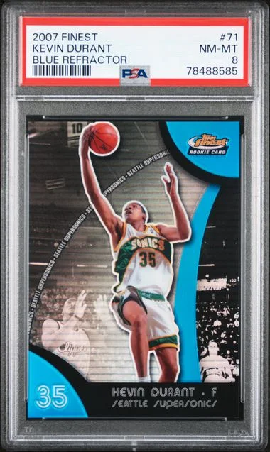 2007 Finest Kevin Durant Blue Refractor #71 card image