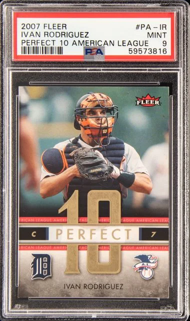 2007 Fleer American League Pa-Ir Ivan Rodriguez Perfect #10 card image