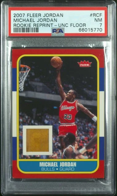 2007 Fleer Michael Jordan Game-Used Jordan Reprint UNC Floor #RCf card image