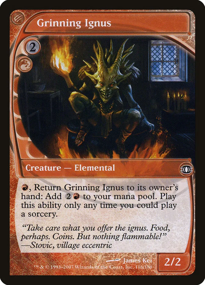 2007 Future Sight Grinning Ignus common #116 unlisted card image