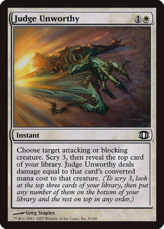2007 Future Sight Judge Unworthy common #9 unlisted card image