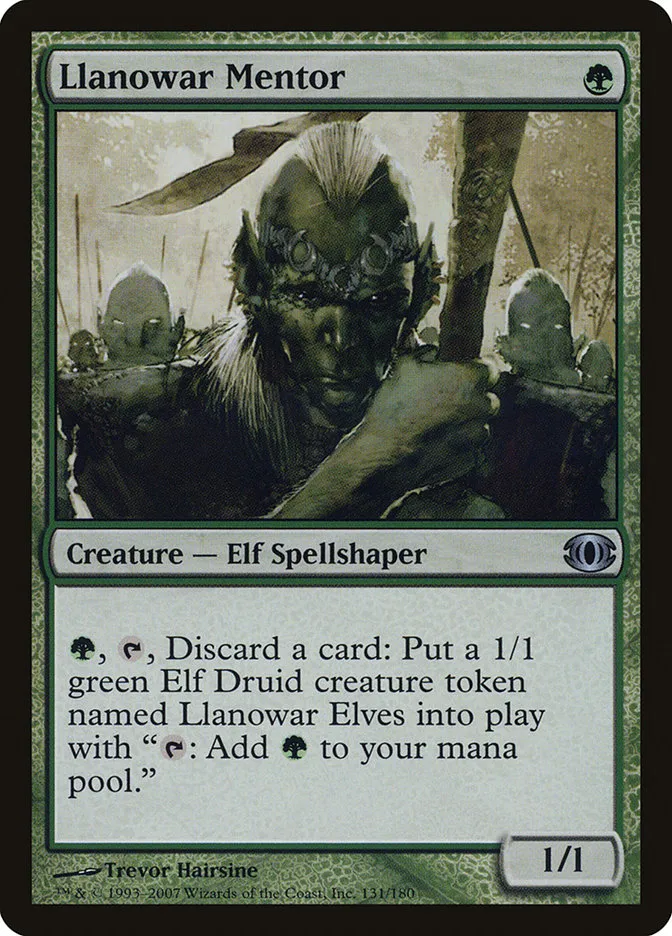 2007 Future Sight Llanowar Mentor uncommon #131 unlisted card image