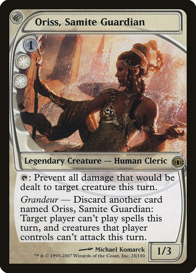 2007 Future Sight Oriss, Samite Guardian rare #28 unlisted card image