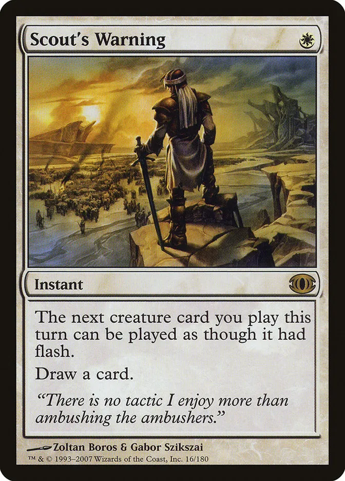 2007 Future Sight Scout's Warning rare #16 unlisted card image