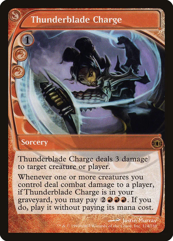 2007 Future Sight Thunderblade Charge rare #124 unlisted card image