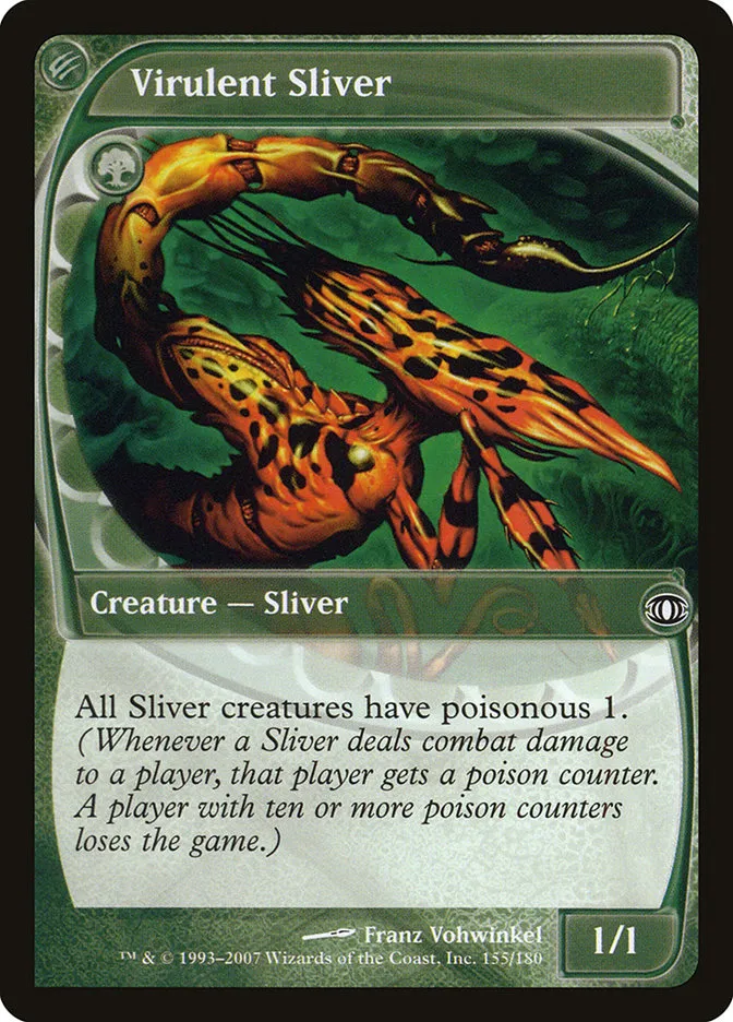 2007 Future Sight Virulent Sliver common #155 unlisted card image