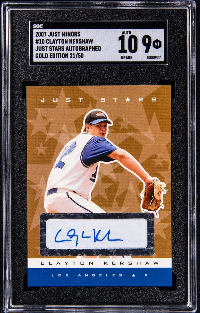 2007 Just Minors Just Stars Autograph Gold Edition Clayton Kershaw #10 card image
