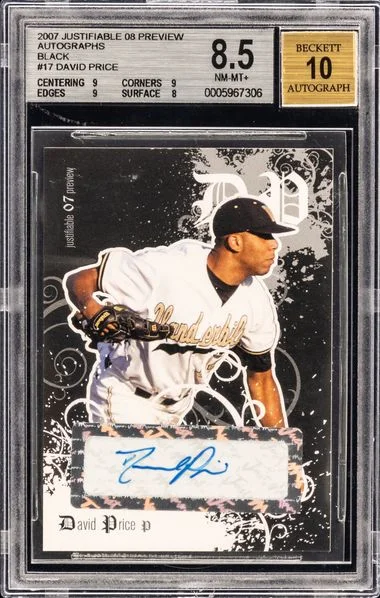 2007 Justifiable 08 Preview Autographs Black David Price #17 card image