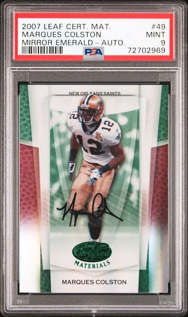 2007 Leaf Certified Materials Marques Colston Mirror Emerald Autograph #49 card image